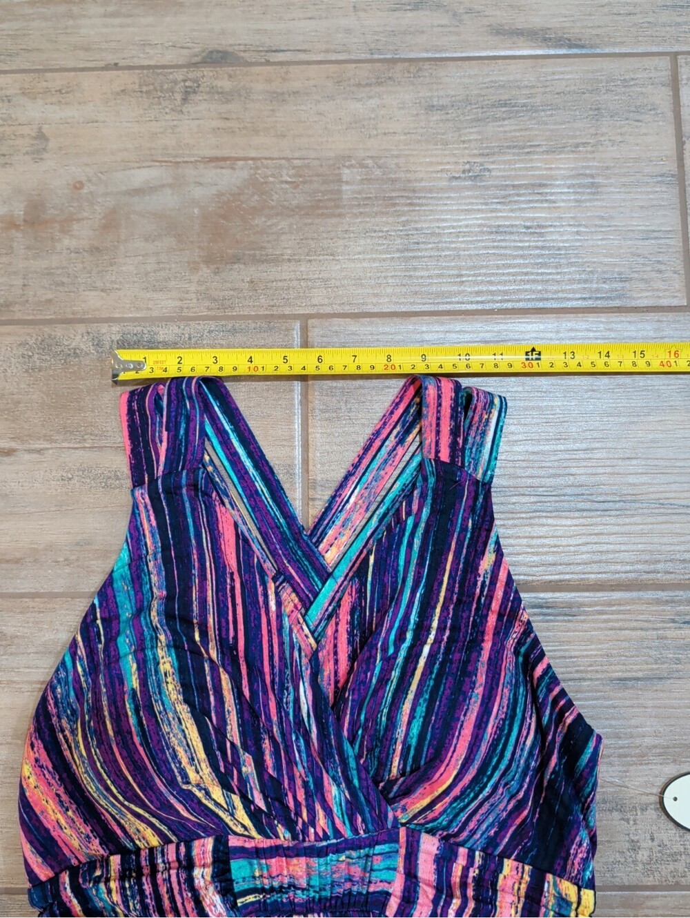 Soma Women's Empire Crossback Maxi Dress Waterfall Stripe Multi Purple Large Nwt - Picture 8 of 16